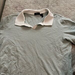 Theory Men's Light green Polo with White Collar